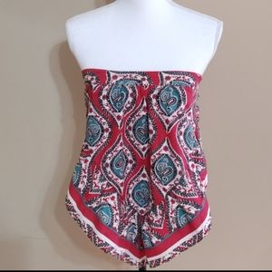 Free People Red & White Paisley Print Tank…